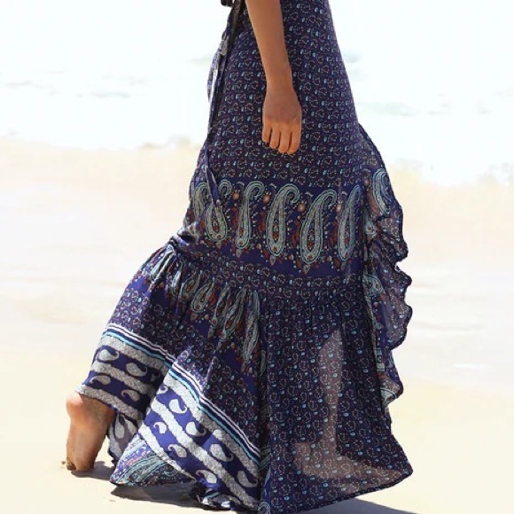 NWT Le Salty Label Ayana Wrap Skirt in Peacock - Picture 3 of 6